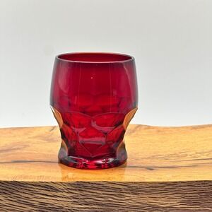 Viking Ruby Red Georgian Honeycomb Drinking Glass